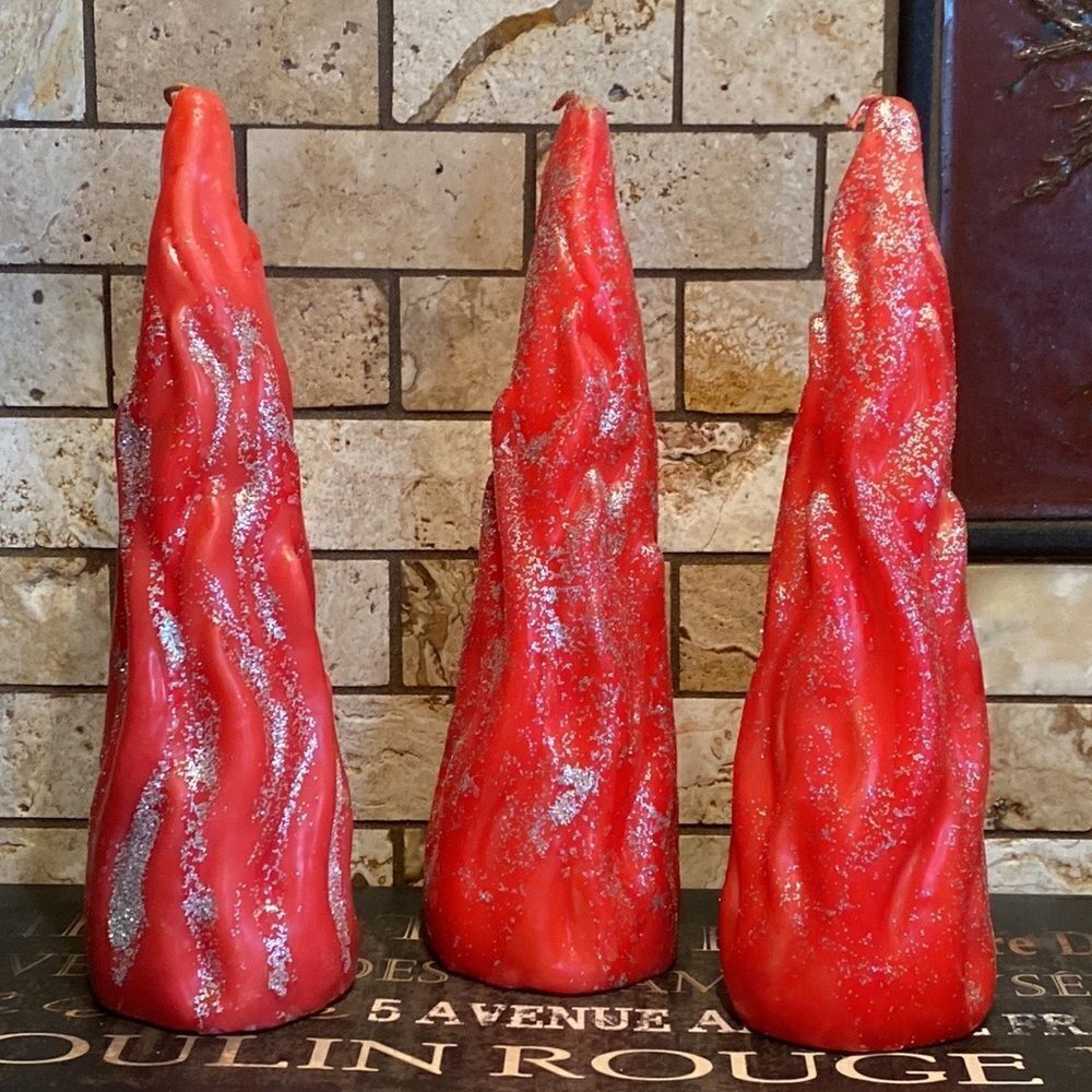 Vintage Candles Christmas Set of Three